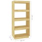 vidaXL Estantería/divisor de espacios madera maciza pino 60x35x135 cm vidaXL Estantería/divisor de espacios madera maciza pino 60x35x135 cm