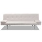 vidaXL Sofá cama con dos cojines cuero artificial ajustable crema vidaXL Sofá cama con dos cojines cuero artificial ajustable crema