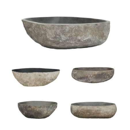 vidaXL Lavabo de piedra de río ovalada 45-53 cm  