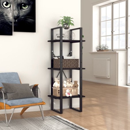 vidaXL Estantería de 3 niveles madera contrachapada negro 40x30x105 cm