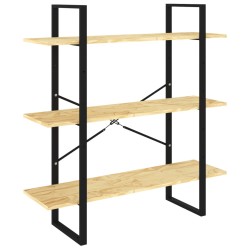 vidaXL Estantería de 3 niveles madera maciza de pino 100x30x105 cm