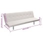 vidaXL Sofá cama con dos cojines cuero artificial ajustable crema vidaXL Sofá cama con dos cojines cuero artificial ajustable crema