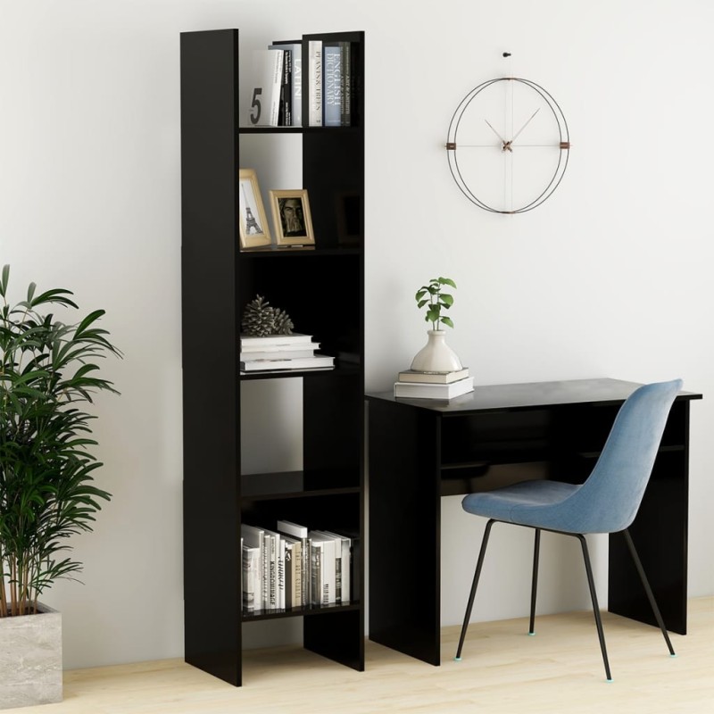 vidaXL Estantería de madera contrachapada negro 40x35x180 cm vidaXL Estantería de madera contrachapada negro 40x35x180 cm