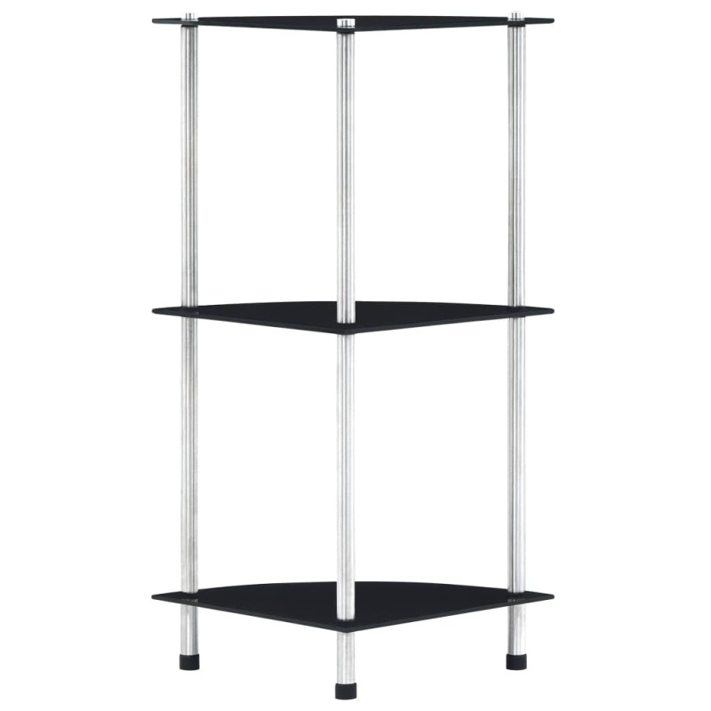 vidaXL Estantería 3 niveles cristal templado negro 30x30x67 cm vidaXL Estantería 3 niveles cristal templado negro 30x30x67 cm