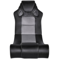 vidaXL Mecedora con música de cuero sintético negro y gris