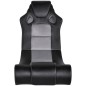 vidaXL Mecedora con música de cuero sintético negro y gris vidaXL Mecedora con música de cuero sintético negro y gris