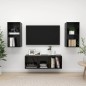 vidaXL Muebles de salón 3 piezas madera de ingeniería negro con brillo