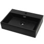 vidaXL Lavabo con orificio para grifo cerámica negro 60,5x42,5x14,5 cm vidaXL Lavabo con orificio para grifo cerámica negro 60,5x42,5x14,5 cm