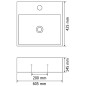vidaXL Lavabo con orificio para grifo cerámica negro 60,5x42,5x14,5 cm vidaXL Lavabo con orificio para grifo cerámica negro 60,5x42,5x14,5 cm
