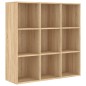 vidaXL Estantería madera contrachapada color roble Sonoma 98x30x98cm vidaXL Estantería madera contrachapada color roble Sonoma 98x30x98cm
