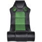 vidaXL Mecedora con música de cuero sintético negro y verde vidaXL Mecedora con música de cuero sintético negro y verde