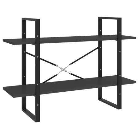 vidaXL Estantería de 2 niveles madera contrachapada gris 100x30x70 cm
