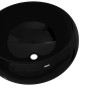 vidaXL Lavabo redondo de cerámica negro 40x15 cm vidaXL Lavabo redondo de cerámica negro 40x15 cm