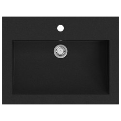 vidaXL Lavabo de granito negro 600x450x120 mm