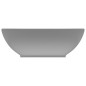 vidaXL Lavabo de lujo ovalado cerámica gris claro mate 40x33 cm vidaXL Lavabo de lujo ovalado cerámica gris claro mate 40x33 cm