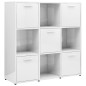 vidaXL Estantería madera contrachapada blanco brillante 90x30x90 cm vidaXL Estantería madera contrachapada blanco brillante 90x30x90 cm