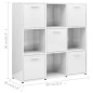 vidaXL Estantería madera contrachapada blanco brillante 90x30x90 cm vidaXL Estantería madera contrachapada blanco brillante 90x30x90 cm