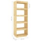 vidaXL Estantería/divisor de espacios madera maciza pino 60x35x167 cm vidaXL Estantería/divisor de espacios madera maciza pino 60x35x167 cm