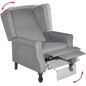 vidaXL Sillón de tela gris 