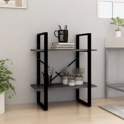 vidaXL Estantería 2 niveles madera maciza de pino gris 60x30x70 cm