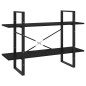 vidaXL Estantería 2 niveles madera maciza de pino negra 100x30x70 cm vidaXL Estantería 2 niveles madera maciza de pino negra 100x30x70 cm
