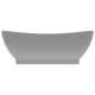 vidaXL Lavabo lujoso ovalado con rebosadero cerámica gris claro mate vidaXL Lavabo lujoso ovalado con rebosadero cerámica gris claro mate