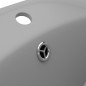 vidaXL Lavabo lujoso ovalado con rebosadero cerámica gris claro mate vidaXL Lavabo lujoso ovalado con rebosadero cerámica gris claro mate
