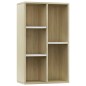 vidaXL Estantería/Aparador contrachapada blanco y roble 50x25x80 cm vidaXL Estantería/Aparador contrachapada blanco y roble 50x25x80 cm