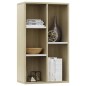 vidaXL Estantería/Aparador contrachapada blanco y roble 50x25x80 cm vidaXL Estantería/Aparador contrachapada blanco y roble 50x25x80 cm