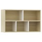 vidaXL Estantería/Aparador contrachapada blanco y roble 50x25x80 cm vidaXL Estantería/Aparador contrachapada blanco y roble 50x25x80 cm