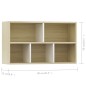 vidaXL Estantería/Aparador contrachapada blanco y roble 50x25x80 cm vidaXL Estantería/Aparador contrachapada blanco y roble 50x25x80 cm