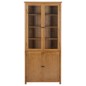 vidaXL Estantería 4 puertas madera roble macizo y cristal 90x35x200cm vidaXL Estantería 4 puertas madera roble macizo y cristal 90x35x200cm