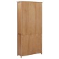vidaXL Estantería 4 puertas madera roble macizo y cristal 90x35x200cm vidaXL Estantería 4 puertas madera roble macizo y cristal 90x35x200cm
