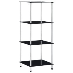 vidaXL Estantería 4 niveles cristal templado negro 40x40x100 cm