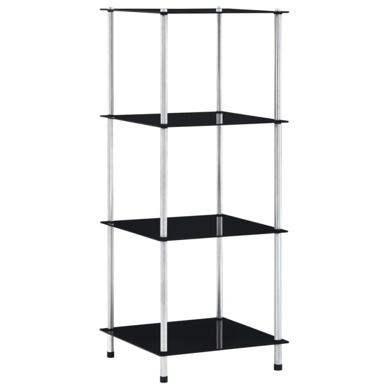 vidaXL Estantería 4 niveles cristal templado negro 40x40x100 cm vidaXL Estantería 4 niveles cristal templado negro 40x40x100 cm