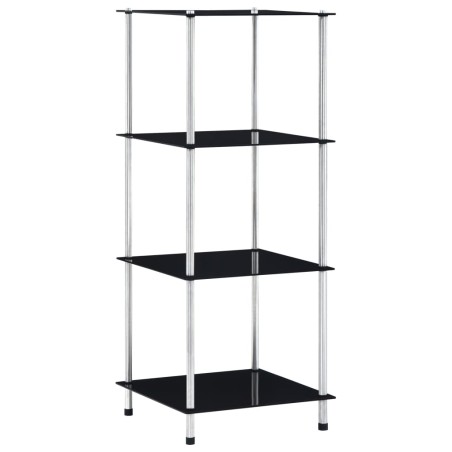 vidaXL Estantería 4 niveles cristal templado negro 40x40x100 cm