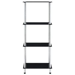 vidaXL Estantería 4 niveles cristal templado negro 40x40x100 cm