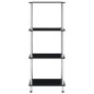 vidaXL Estantería 4 niveles cristal templado negro 40x40x100 cm vidaXL Estantería 4 niveles cristal templado negro 40x40x100 cm