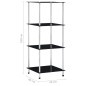 vidaXL Estantería 4 niveles cristal templado negro 40x40x100 cm vidaXL Estantería 4 niveles cristal templado negro 40x40x100 cm
