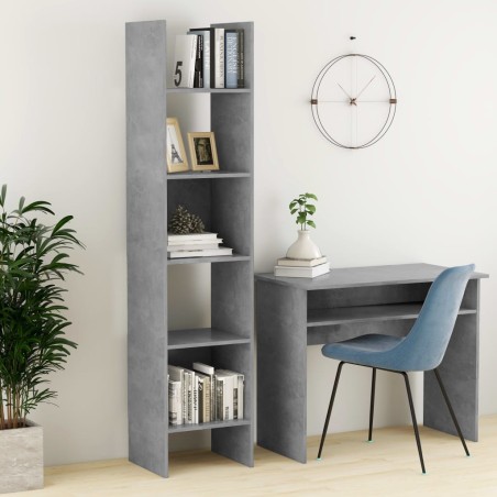 vidaXL Estantería de madera contrachapada gris hormigón 40x35x180 cm
