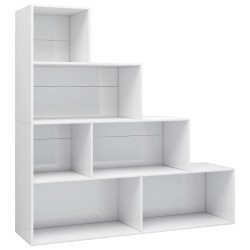 vidaXL Estantería madera contrachapada blanco brillante 155x24x160cm