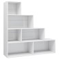 vidaXL Estantería madera contrachapada blanco brillante 155x24x160cm vidaXL Estantería madera contrachapada blanco brillante 155x24x160cm