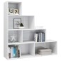 vidaXL Estantería madera contrachapada blanco brillante 155x24x160cm vidaXL Estantería madera contrachapada blanco brillante 155x24x160cm