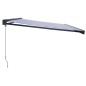 vidaXL Toldo retráctil aluminio y tela azul y blanco 4,5x3 m vidaXL Toldo retráctil aluminio y tela azul y blanco 4,5x3 m