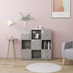vidaXL Estantería madera contrachapada gris hormigón 90x30x90 cm