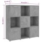 vidaXL Estantería madera contrachapada gris hormigón 90x30x90 cm