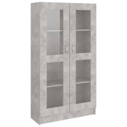 vidaXL Vitrina de madera contrachapada gris hormigón 82,5x30,5x150cm