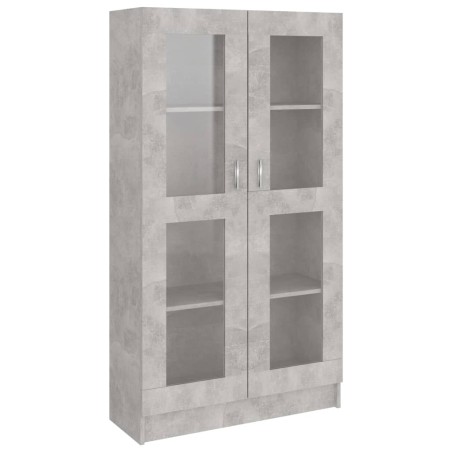 vidaXL Vitrina de madera contrachapada gris hormigón 82,5x30,5x150cm