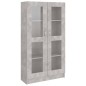 vidaXL Vitrina de madera contrachapada gris hormigón 82,5x30,5x150cm vidaXL Vitrina de madera contrachapada gris hormigón 82,5x30,5x150cm