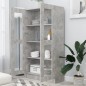 vidaXL Vitrina de madera contrachapada gris hormigón 82,5x30,5x150cm vidaXL Vitrina de madera contrachapada gris hormigón 82,5x30,5x150cm